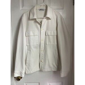 Zara Overshirt L Barn Jacket Chore jacket barn White shirt outerwear jeans coat